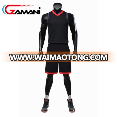 Custom basketball uniforms china cheap black and red basketball jersey design