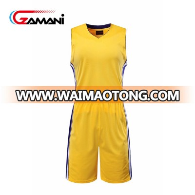 Wholesale jersey design yellow basketball blanks basketball jersey for men